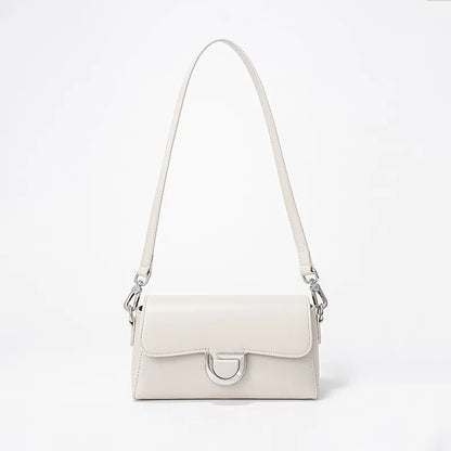 French Style Elegant Genuine Leather Shoulder Bag Women Solid Color Simple All-match Designer Crossbody Handbags Luxury Bolsas