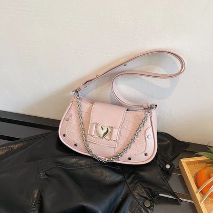 French Style Niche Chain Underarm Bag 2024 New Small Square Bag Fashion Casual Commuter All-match Handbags Female Purses Clutch