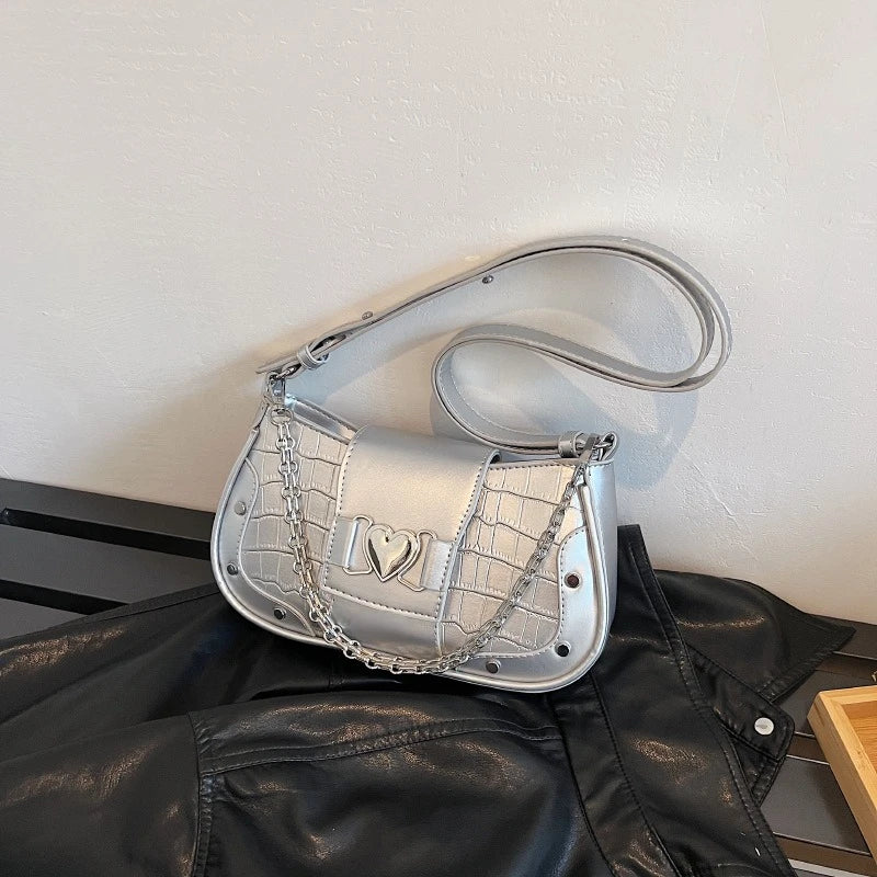 French Style Niche Chain Underarm Bag 2024 New Small Square Bag Fashion Casual Commuter All-match Handbags Female Purses Clutch