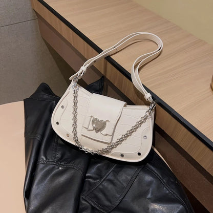 French Style Niche Chain Underarm Bag 2024 New Small Square Bag Fashion Casual Commuter All-match Handbags Female Purses Clutch