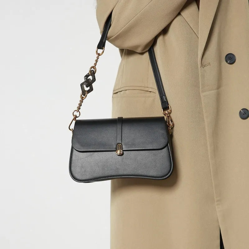 French Style Niche Designer Commuter Underarm Bag Solid All-match Elegant Simple Handbags Female 2024 New Chain Pouch Bolsas