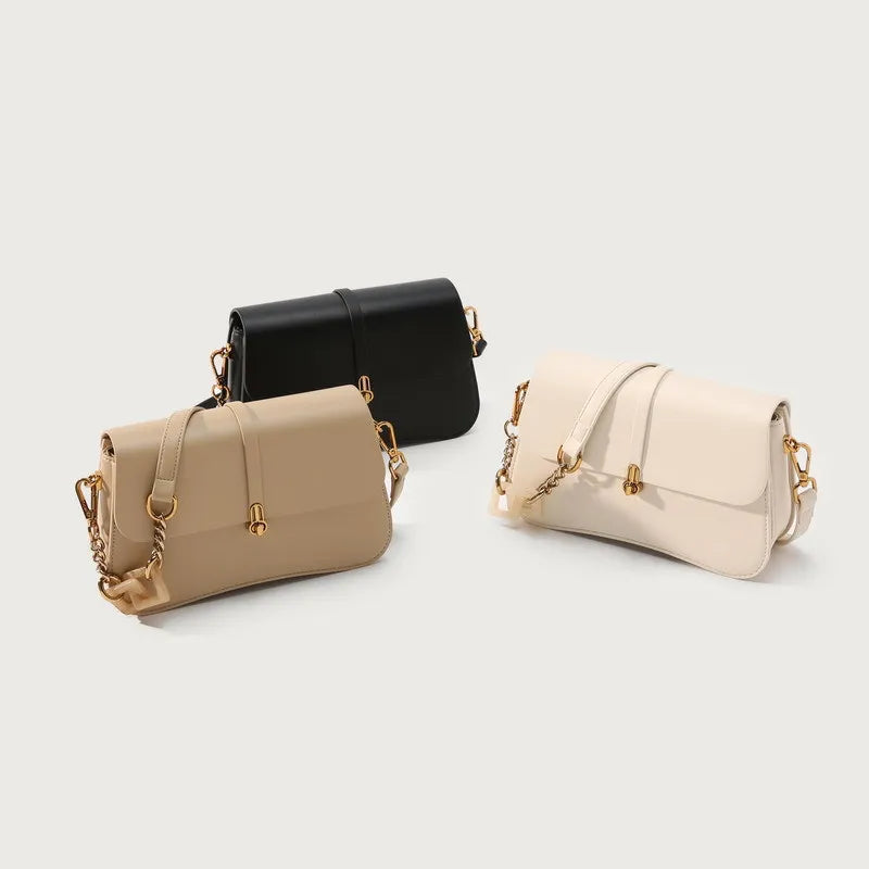 French Style Niche Designer Commuter Underarm Bag Solid All-match Elegant Simple Handbags Female 2024 New Chain Pouch Bolsas