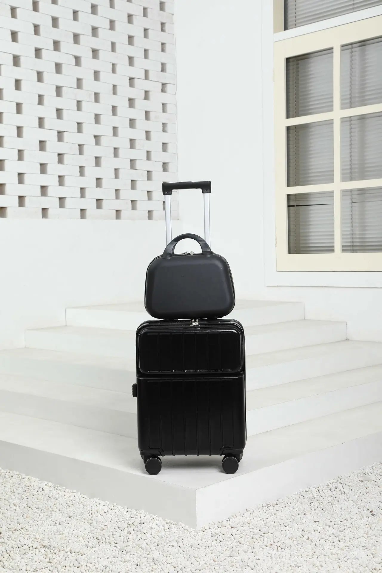 Front-mounted cabin suitcase, luggage suitcase, small lightweight 20-inch 24-inch rechargeable multi-function trolley suitcase