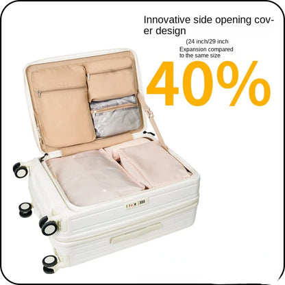 Front open lid trolley box 29 inch large capacity luggage 24 inch zipper expandable travel box 20 inch boarding box