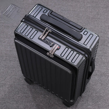 Front-opening suitcase luggage case password box multifunctional boarding box aluminum frame suitcase