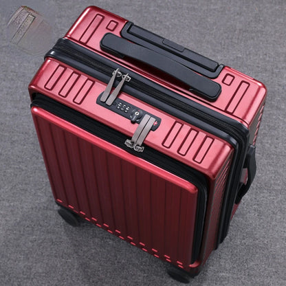 Front-opening suitcase luggage case password box multifunctional boarding box aluminum frame suitcase