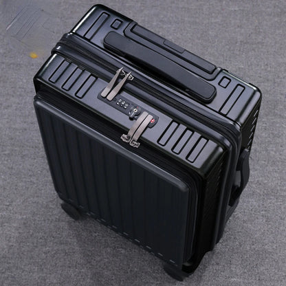 Front-opening suitcase luggage case password box multifunctional boarding box aluminum frame suitcase