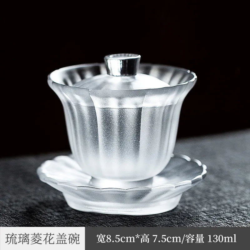 Frozen Burning Colored Glaze Tea Cup with Cover Kombucha Tea Cup Tea Set Single Tea Bowl Pot Not Hot