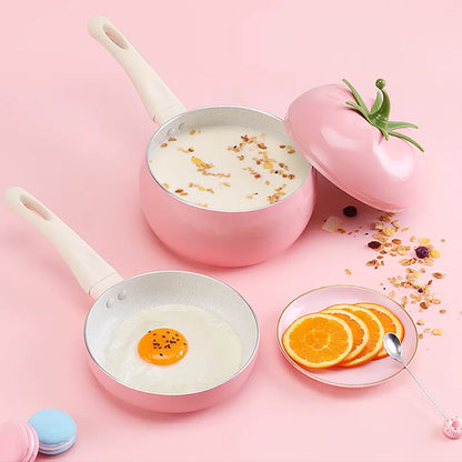 Fruit Tomato Shape Frying Pan Cooking Pot Saucepan Induction Cooker Aluminum Cookware Nonstick Home Kitchen Supplies