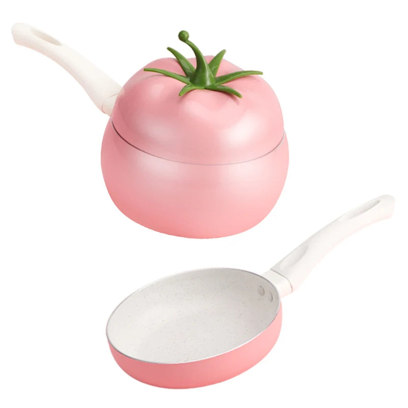 Fruit Tomato Shape Frying Pan Cooking Pot Saucepan Induction Cooker Aluminum Cookware Nonstick Home Kitchen Supplies