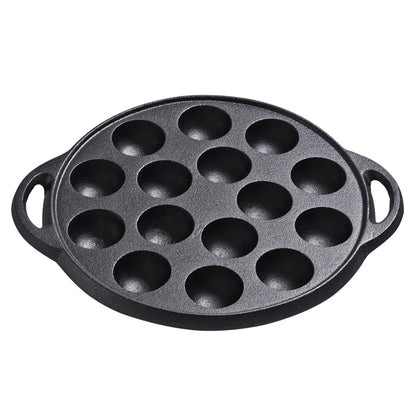 Frying Pan 15 Holes Restaurant Cast Iron Durable Takoyaki Easy Clean Cooking Kitchen Home Octopus Ball Meatball Pot Thickened