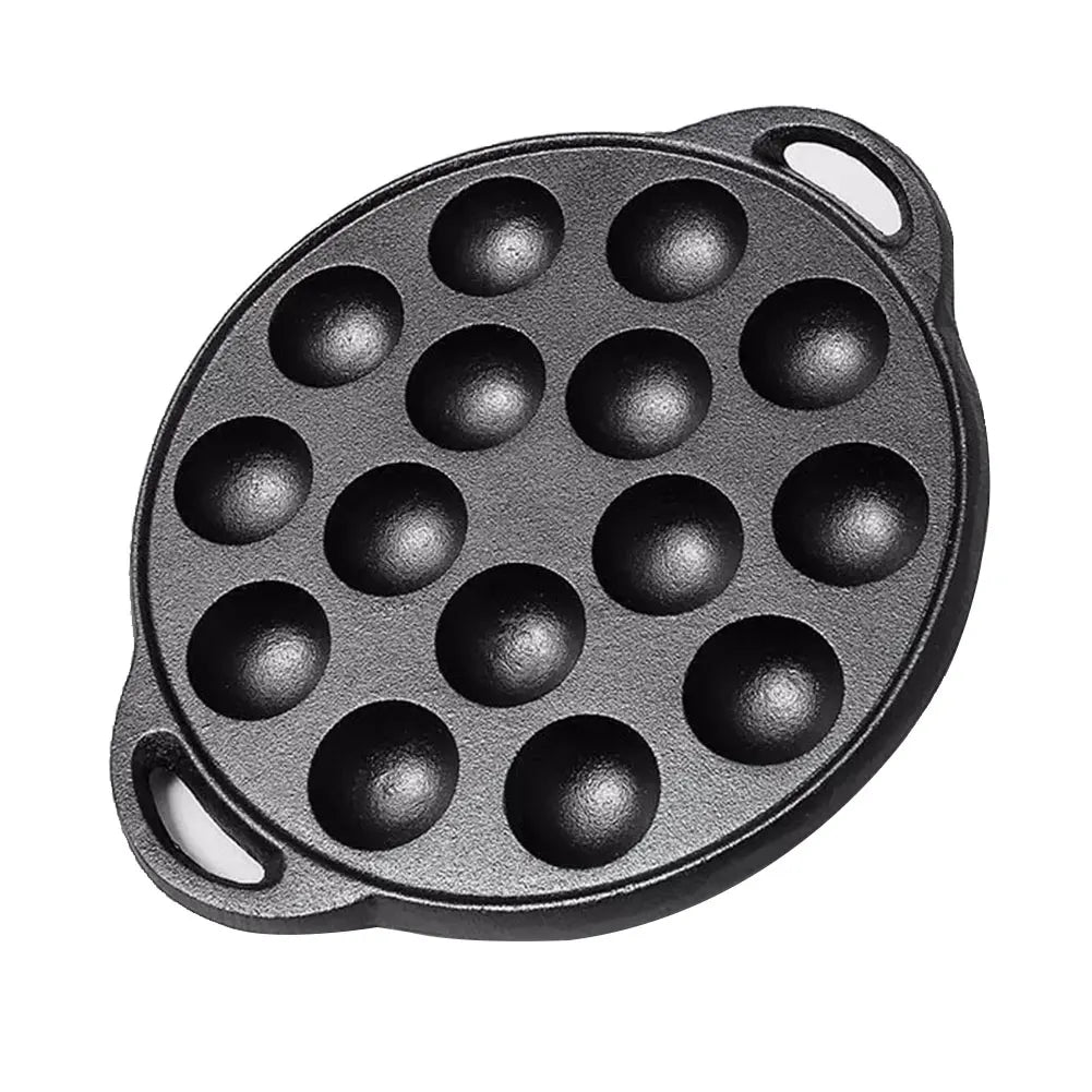 Frying Pan 15 Holes Restaurant Cast Iron Durable Takoyaki Easy Clean Cooking Kitchen Home Octopus Ball Meatball Pot Thickened