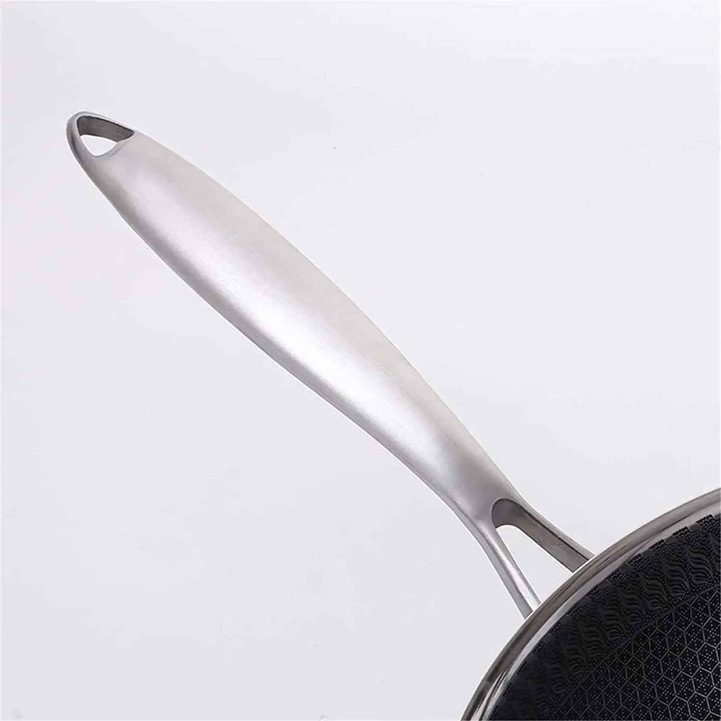 Frying Pan Stainless Steel Wok with Stay-Cool Handle Dishwasher Oven Safe