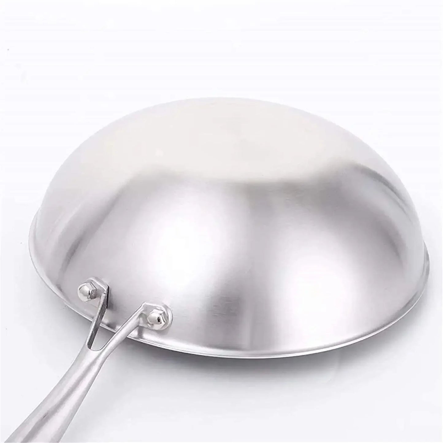 Frying Pan Stainless Steel Wok with Stay-Cool Handle Dishwasher Oven Safe