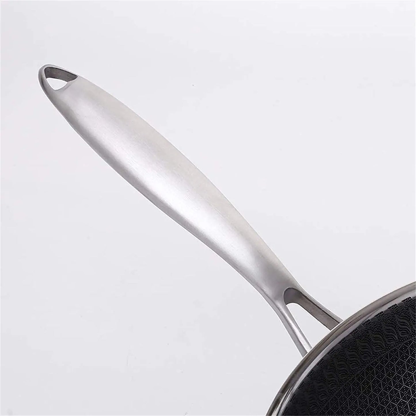 Frying Pan Stainless Steel Wok with Stay-Cool Handle Dishwasher Oven Safe