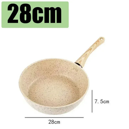 Frying Pan With Glass Lid Durable Non-stick Skillet Induction Cooker Wok Cooking Pot Cover Deep Fryer Pancake Kitchen Cookware