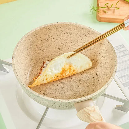 Frying Pan With Glass Lid Durable Non-stick Skillet Induction Cooker Wok Cooking Pot Cover Deep Fryer Pancake Kitchen Cookware