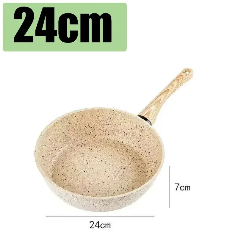 Frying Pan With Glass Lid Durable Non-stick Skillet Induction Cooker Wok Cooking Pot Cover Deep Fryer Pancake Kitchen Cookware