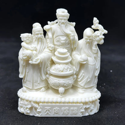 Fu Lu Shou Characters Fortune Small Figurines Resin Art Sculpture High quality home room, office decorations Free delivery