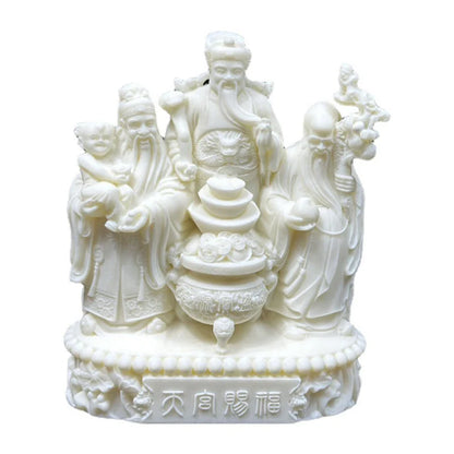 Fu Lu Shou Characters Fortune Small Figurines Resin Art Sculpture High quality home room, office decorations Free delivery