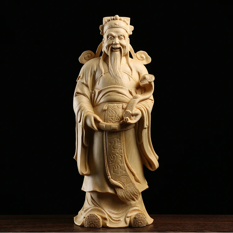 Fu Lu Shou Solid Wood Carving 3 Stars Gods  Home Decor