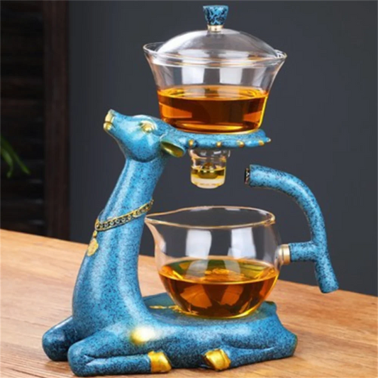 Full Automatic Creative Deer Glass Teapot Heat-resistant Infuser Tea Turkish Drip Pot 220V Heating Base for Tea Coffee Maker