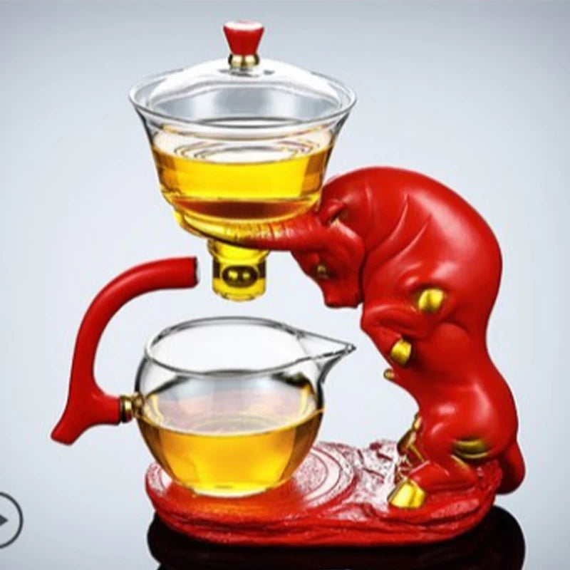 Full Automatic Creative Deer Glass Teapot Heat-resistant Infuser Tea Turkish Drip Pot 220V Heating Base for Tea Coffee Make