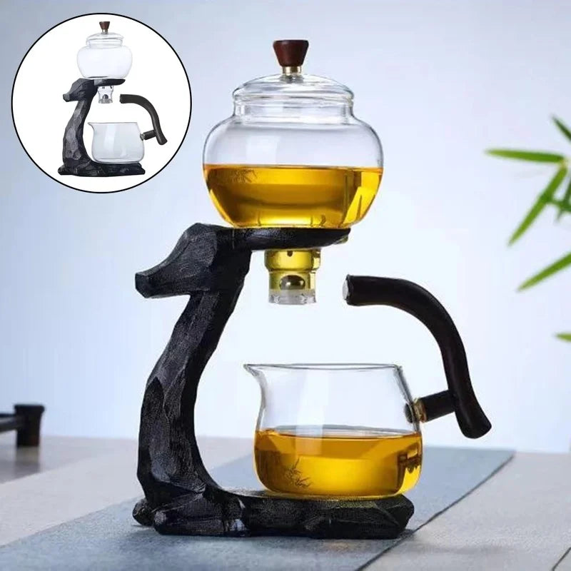 Full Automatic Creative Deer Glass Teapot Heat-resistant Infuser Tea Turkish Drip Pot 220V Heating Base for Tea Coffee Make