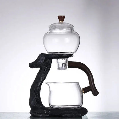 Full Automatic Creative Deer Glass Teapot Heat-resistant Infuser Tea Turkish Drip Pot 220V Heating Base for Tea Coffee Make