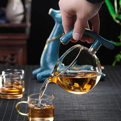 Full Automatic Creative Deer Glass Teapot Heat-resistant Infuser Tea Turkish Drip Pot 220V Heating Base for Tea Coffee Make