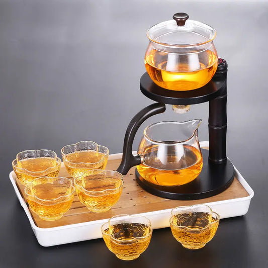 Full Automatic Dianthus caryophyllus Glass Teapot Heat-resistant Infuser Tea Drip Pot Heating Base Special Accessories forTeapot