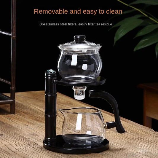 Full Automatic Dianthus caryophyllus Glass Teapot Heat-resistant Infuser Tea Drip Pot Heating Base Special Accessories forTeapot