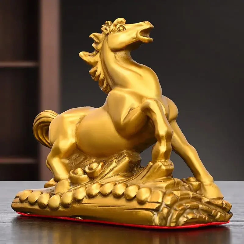 Full Copper Lucky Horse To Success Ornaments Running Horse Home Study Office Desktop Decorations  Sculptures