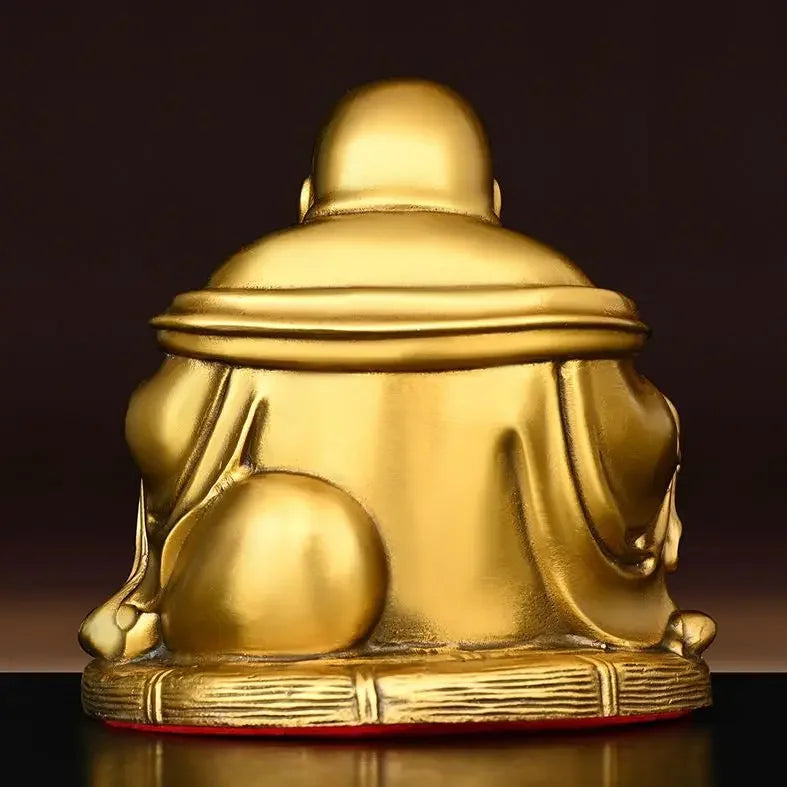 Full Copper Maitreya Buddha Ornaments Bodhisattva Pot Belly Laughing Buddha Home Office Car Small Decor