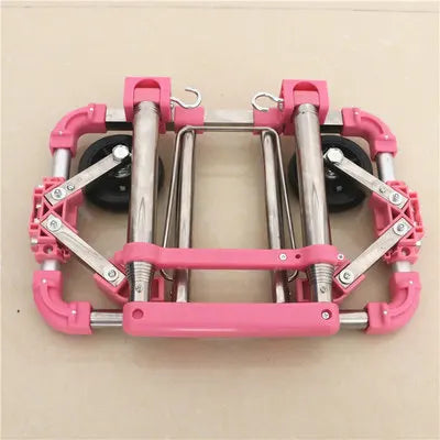 Full folding stainless steel luggage car Bearing capacity 30kg luggage Easy to carry trolley suitcase  Schoolbags shopping carts