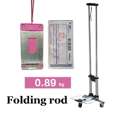 Full folding trolley stainless steel luggage car go to school Trolley bag travel carry suitcase shopping carts Phone holder
