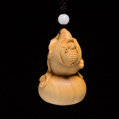 Fulu Pumpkin Accessories Feng Shui Boxwood Carving Lucky Home Decorations Solid Wood Gifts