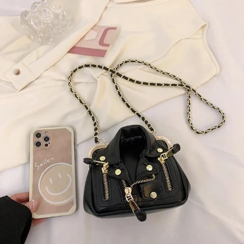 Fun Jacket Design Women Purses and Handbags Designer Chain Shoulder BagsLadies Party Clutches Leather Female Crossbody Bag 2023