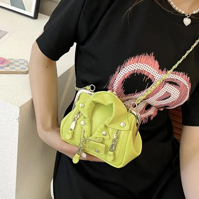 Fun Jacket Design Women Purses and Handbags Designer Chain Shoulder BagsLadies Party Clutches Leather Female Crossbody Bag 2023