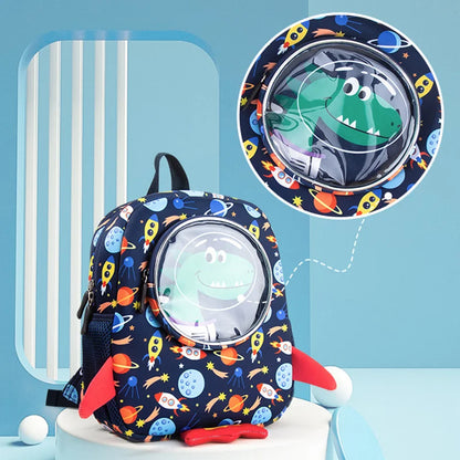 Funny Cartoon Rocket Kids School Bags for Boys Girls Cute Dinosaur Anti-lost Backpacks Toddler Children Bag Mochilas Escolares