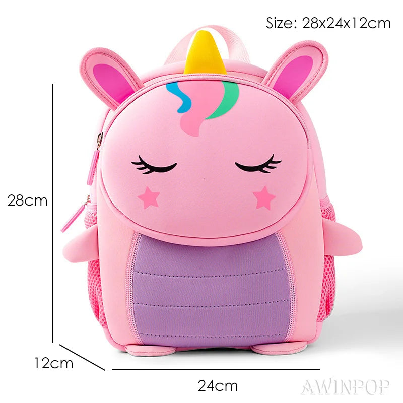 Funny Cartoon Rocket Kids School Bags for Boys Girls Cute Dinosaur Anti-lost Backpacks Toddler Children Bag Mochilas Escolares