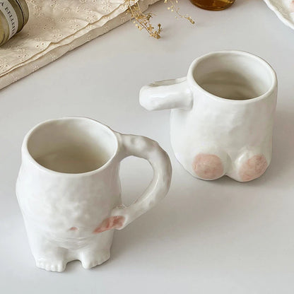Funny Ceramic Mugs Coffee Cups Personality Coffee Cup Milk Tea Water Cups Creative Pinch Belly Cup Mug Drinking Coffee Mugs