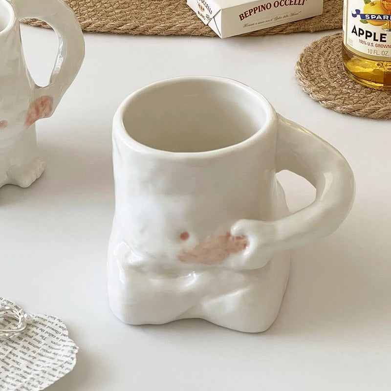 Funny Ceramic Mugs Coffee Cups Personality Coffee Cup Milk Tea Water Cups Creative Pinch Belly Cup Mug Drinking Coffee Mugs