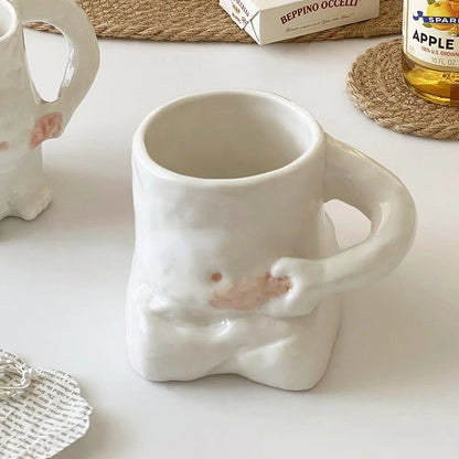 Funny Ceramic Mugs Coffee Cups Personality Coffee Cup Milk Tea Water Cups Creative Pinch Belly Cup Mug Drinking Coffee Mugs