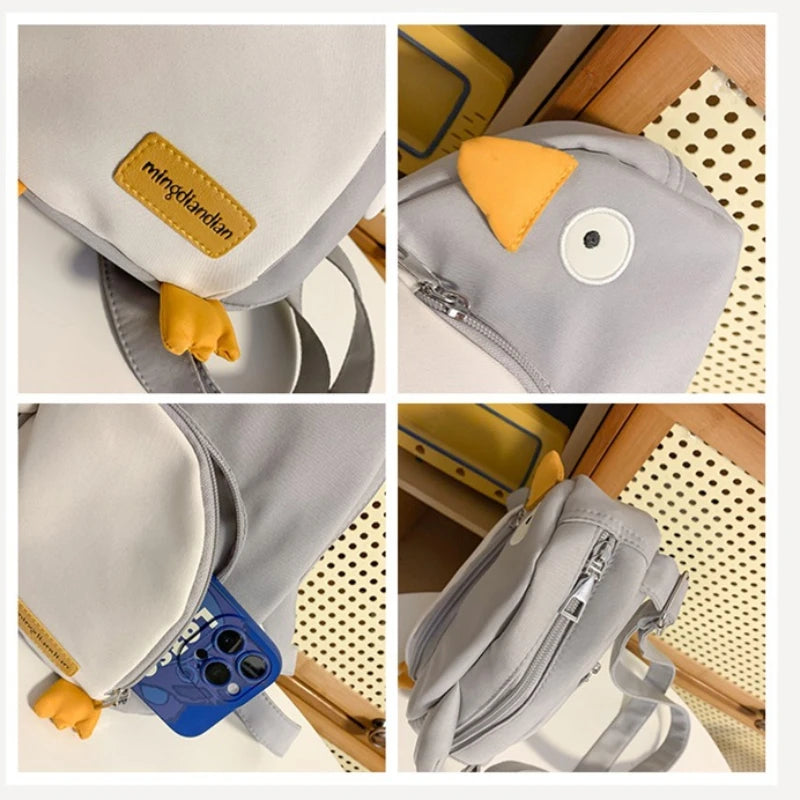 Funny Penguin Face Sling Backpack Chest Bag Crossbody Shoulder Bag Gym Cycling Travel Hiking Daypack for Men Women