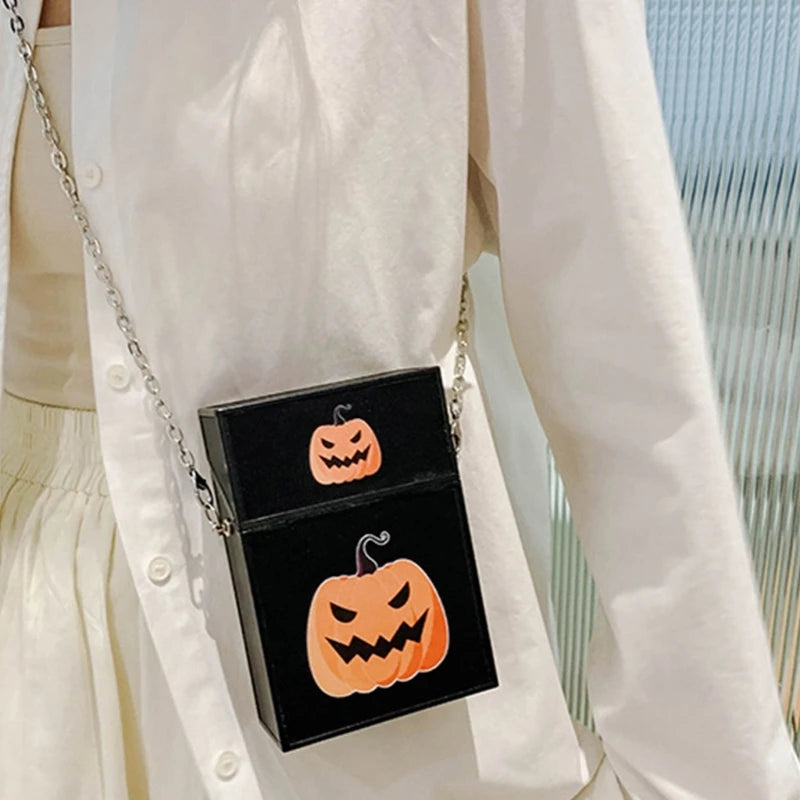 Funny Pumpkin Shape Shoulder Bag Phone Women Halloween Crossbody Bag