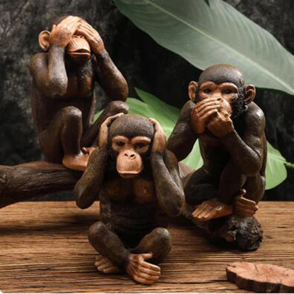Funny Resin Ape Sculpture Abstract Animal Statue Home Decoration Accessories Craft Monkey Figurine Kids Room Decor