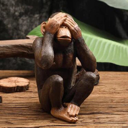 Funny Resin Ape Sculpture Abstract Animal Statue Home Decoration Accessories Craft Monkey Figurine Kids Room Decor