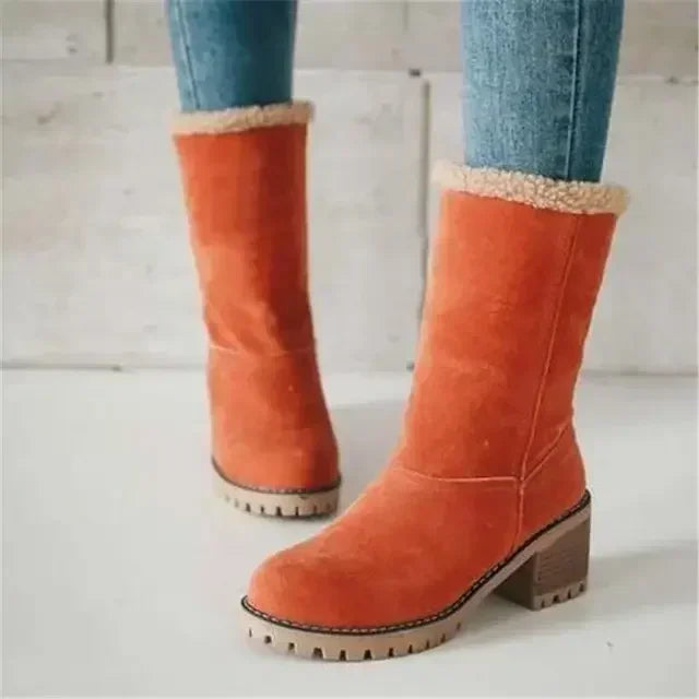 Fur Ladies Shoes Warm Boots Boots Ankle Snow Wool Mid Boot Winter Warm Edge Casual Comfortable Booties Turned-over Women Women