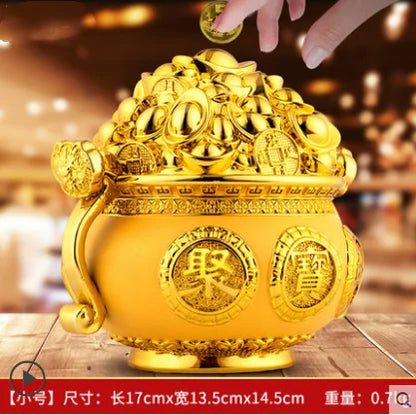 GOLD Resin money box statue Gold ingot boxes Feng Shui home decoration  accessories birthday present home decor accessories